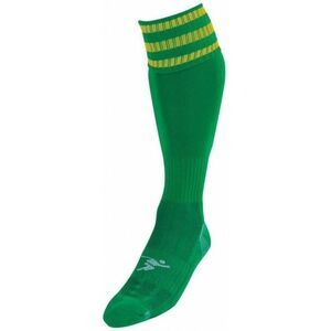 Precision Unisex Adult 3 Stripe Pro Soccer Socks / Green/Gold